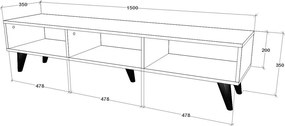 Tirro V2 TV-szekrény, Fekete, 150 x 35 x 35 cm