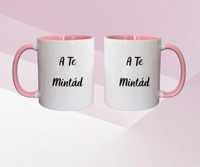 Egyedi Mintájú Fehér Bögre Fekete Belsővel és Füllel