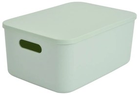 Világoszöld fedeles műanyag tárolódoboz 35,5x25,5x16 cm – Homéa