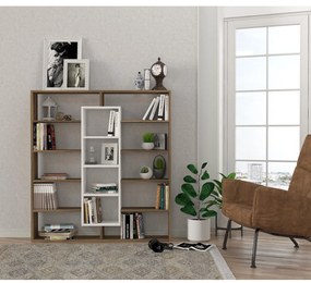 könyvespolc Ample - Walnut, White