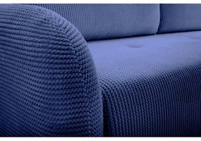 Ággyá alakítható, kárpitozott, háromszemélyes CLOUDY kanapé – kék