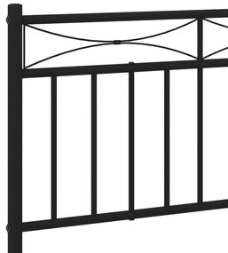 fekete fém ágykeret fejtámlával 107 x 203 cm