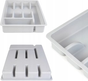 Műanyag Betét Fiókhoz Konyhai Rendszerező Evőeszközök Világos Szürke