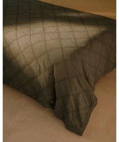 Zöld pamut steppelt ágytakaró 240x260 cm Serla – Kave Home