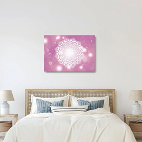 Egy mandala képe rózsaszín háttérrel (üvegen) (70x50 cm)