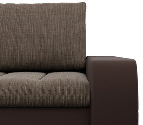 Toronto sarokkanapé, 2 ágyneműtartóval, fonott + műbőr, jobboldali, barna