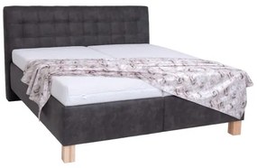 Kárpitozott VIOLET ágy tárolóval, matrac nélkül, 180x200 cm, sötétszürke