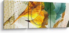 Kép - Levelek (órával) (90x30 cm)