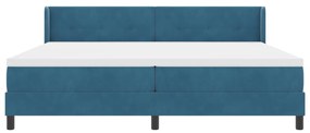 Box Rugóágy Matraccal Sötétkék 200x200 cm Bársonyos