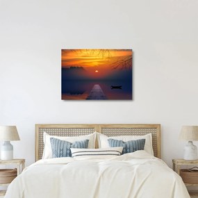Híd képe naplementekor (üvegen) (70x50 cm)