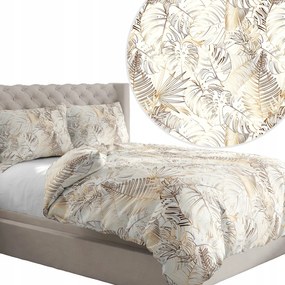 Ágynemű Garnitúra Ágyneműhuzat Garnitúra 160X200 CM Párnahuzat Szett Lengyel Levél Mintás 099