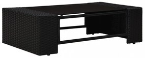 9 részes fekete polyrattan kerti ülőgarnitúra