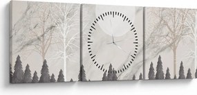 Kép - Téli táj (órával) (90x30 cm)