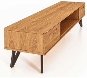 Tölgyfa TV-állvány 182x42 cm Golo - The Beds