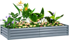 Outsunny Acél Emelt Ágyás, Időjárásálló Növénytartó Anti-Cut Élű Üvegházi Kert Ágyás Rozsdamentes Növénytartó doboz 180 x 90 x 30 cm Kert Erkélyre, Zö