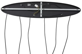 Függőlámpa fekete borostyán, füst és átlátszó üveggel 6-lámpás - Elena