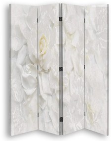 Gario Paraván Fehér virágok Méret: 145 x 170 cm, Kivitelezés: Klasszikus paraván