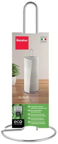 Fényes ezüstszínű acél papírtörlő tartó ø 14 cm Luxy – Metaltex