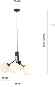 Emibig modern skandináv függeszték nova fehér fekete emi1138/4