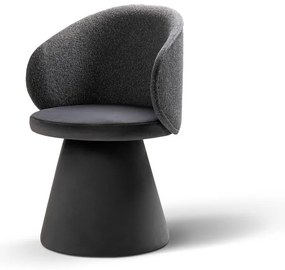 Sötétszürke bársony fotel Inez – Micadoni