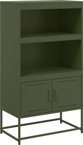 vidaXL olívazöld acél magasszekrény 68,5 x 38,5 x 123,5 cm