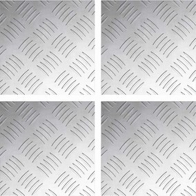 vidaXL Lépcsőfok Négyzet 4 pcs Ezüst 20 x 20 cm Alumínium