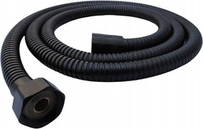 150 cm Fekete Matt Acél Zuhanytömlő Zuhanyfejhallgató