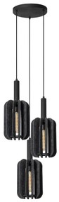 Lucide 45492/13/36 - Csillár zsinóron RAFAL 3xE27/40W/230V fekete/szürke