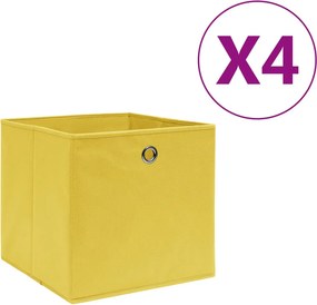 vidaXL 4 db sárga nem szőtt szövet tárolódoboz 28 x 28 x 28 cm