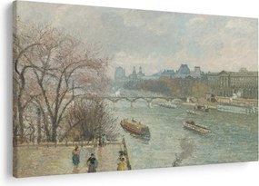 Kép - Camille Pissarro, The Louvre, Afternoon, Rainy Weather, reprodukciók (90x60 cm)