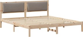 vidaXL Ágykeret fejtámlával Tópszínű 200 x 200 cm Tömör fenyőfa
