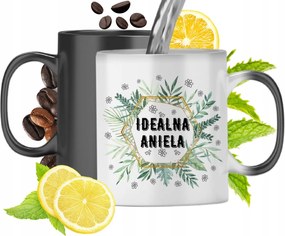 Varázsbögre Angyaloknak Fekete Matt Nyomtatott Mintával 330ml