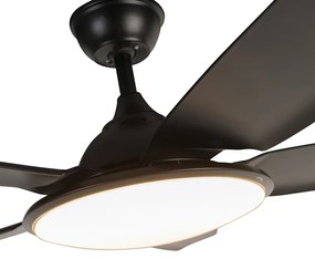 Mennyezeti ventilátor fekete 130 cm LED-del, fényerőszabályzóval és távirányítóval - Vifte