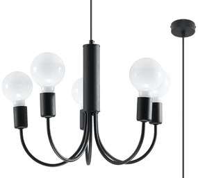 SOLLUX SL-0855 PICCOLO Glamour Csillár Fekete E27 IP20