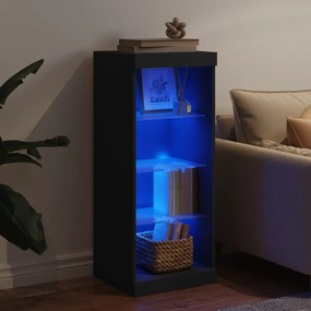 fekete tálalószekrény LED-világítással 41 x 37 x 100 cm