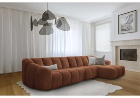 Terrakotta színű sarokkanapé (jobb oldali-heverő résszel) Shell – Miuform