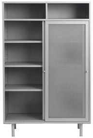 Szürke fém szekrény tolóajtóval 90x140x40 cm Veep – Unique Furniture