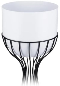 Fém virágcserép LOFT 56x20 cm fekete/fehér