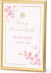 AsztaltÁBLA I. Szentáldozás Rózsaszín Magnólia (+arany keret)