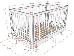 Fehér bükkfa babaágy 70x140 cm Forrest – Vipack