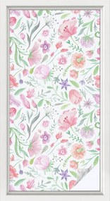 Öntapadós szélvédő furnér Adatvédelem Virágmintás 50x100