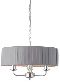 Endon 94394 - Csillár láncon HIGHCLERE 3xE14/40W/230V söt. szürke/fényezett króm