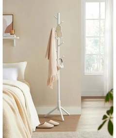 Álló ruhafogas fa 8 akasztóval, fehér