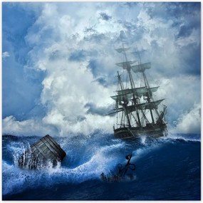 Poszterek 70x70 Vihar Tenger Hajó Tájkép