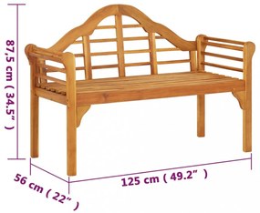 tömör akácfa kerti pad 125 cm