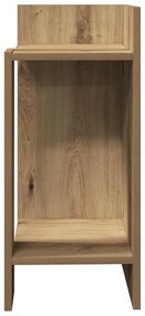 kézműves tölgyszínű kisasztal polccal 25,5 x 27 x 60 cm