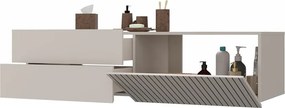 TIGO 1D2S fürdőszoba fali mosdószekrény 140x53x37.5 cm, kasmír (mosdókagyló nélkül)
