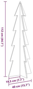 fehér tömör fenyőfa karácsonyfa-dekoráció 112 cm