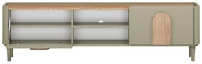 Amilio TV-szekrény 170 cm fiókkal, lábakon - eukaliptusz / baltic dune tölgy / natúr tölgy fogantyú