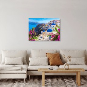 Üveg kép - Santorini, Görögország (70x50 cm)